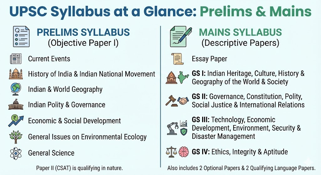 UPSC CSE Exam Syllabus infographics