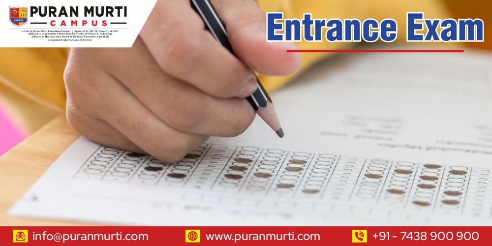 Students giving entrance exam