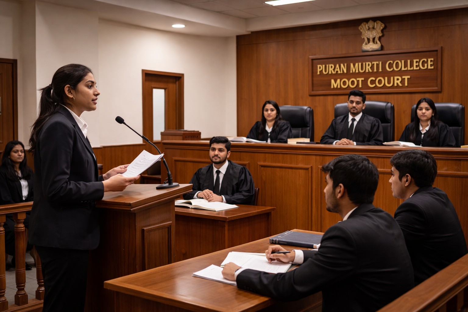 Moot court session at Puran Murti College